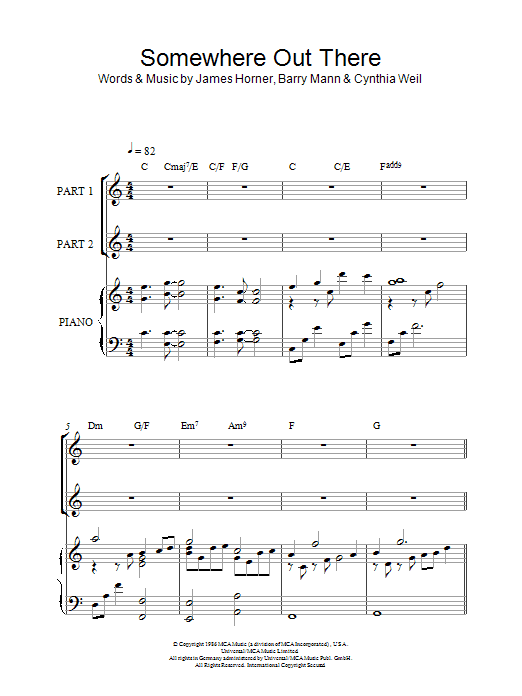 Product gallery: Page 1 of 1 Somewhere Out There (arr. Rick Hein), Linda Ronstadt & James Ingram
