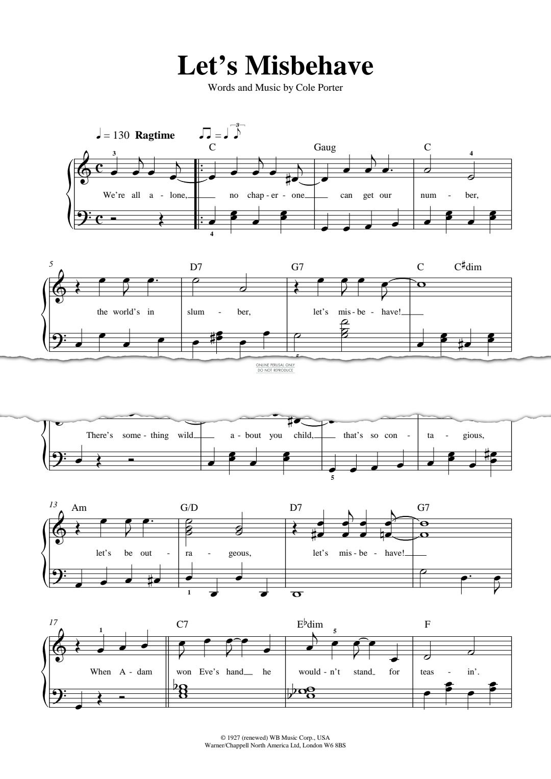 Produktgalerie: Seite 1 von 1 Let's Misbehave, Cole Porter, Gesang, Klavier