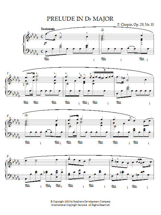 Product gallery: Page 1 of 1 Prelude In Db Major, Op. 28, No. 15 (Raindrop), Frederic Chopin