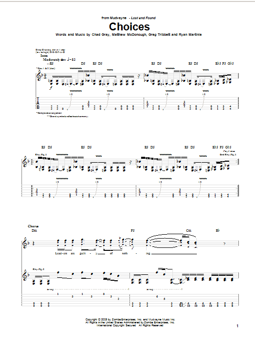 Produktgalerie: Seite 1 von 1 Choices, Mudvayne, Gitarre