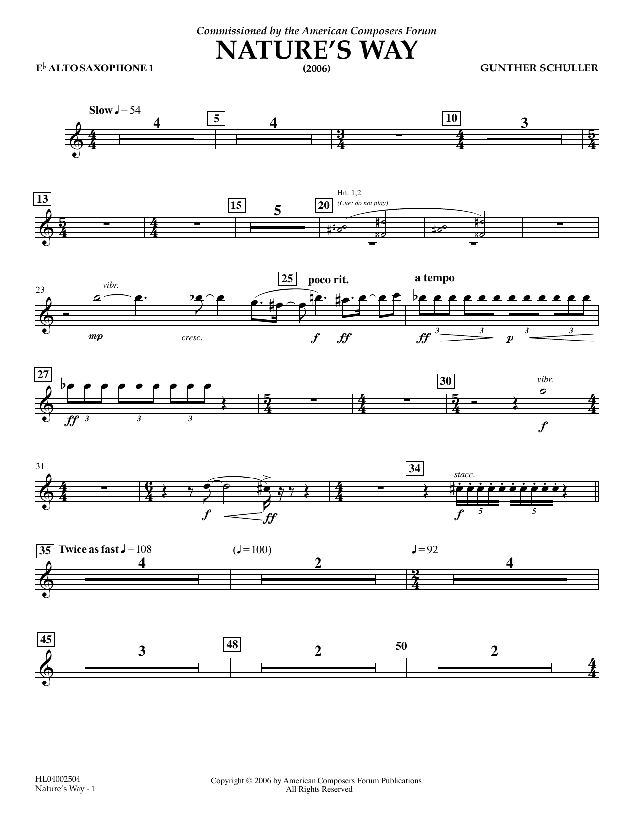 Product picture to: Nature's Way - Eb Alto Saxophone 1