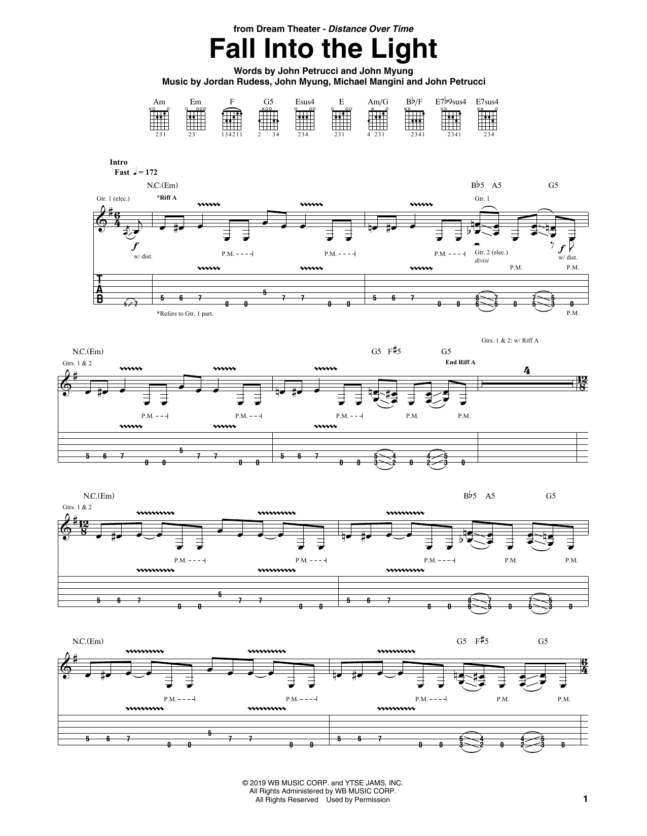 Produktgalerie: Seite 1 von 1 Fall Into The Light, Dream Theater, Gitarre