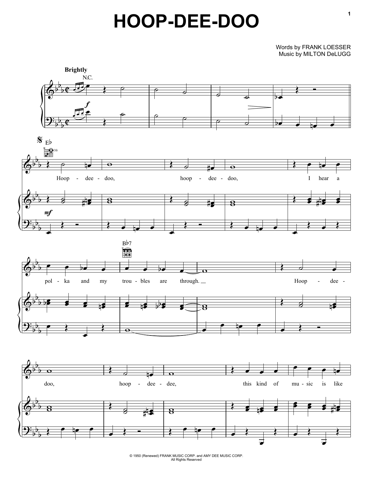 Produktgalerie: Seite 1 von 1 Hoop-Dee-Doo, Frank Loesser, Gesang, Gitarre, Klavier