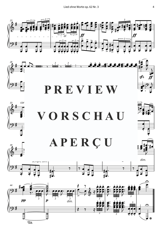 Product gallery: Page 6 of 6 Lied ohne Worte op. 62 Nr. 3, , Solo Piano