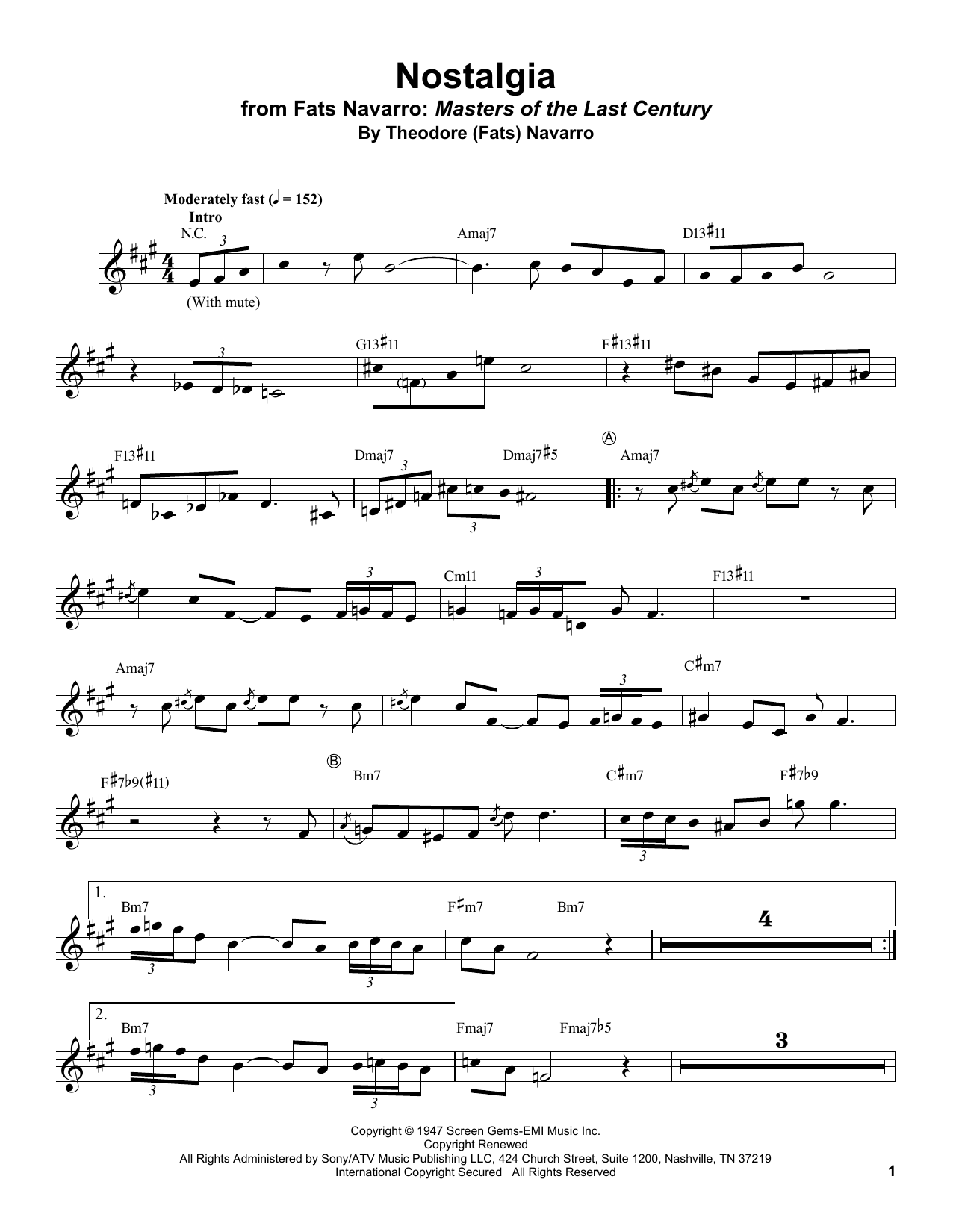 Produktgalerie: Seite 1 von 1 Nostalgia, Fats Navarro, Trompete