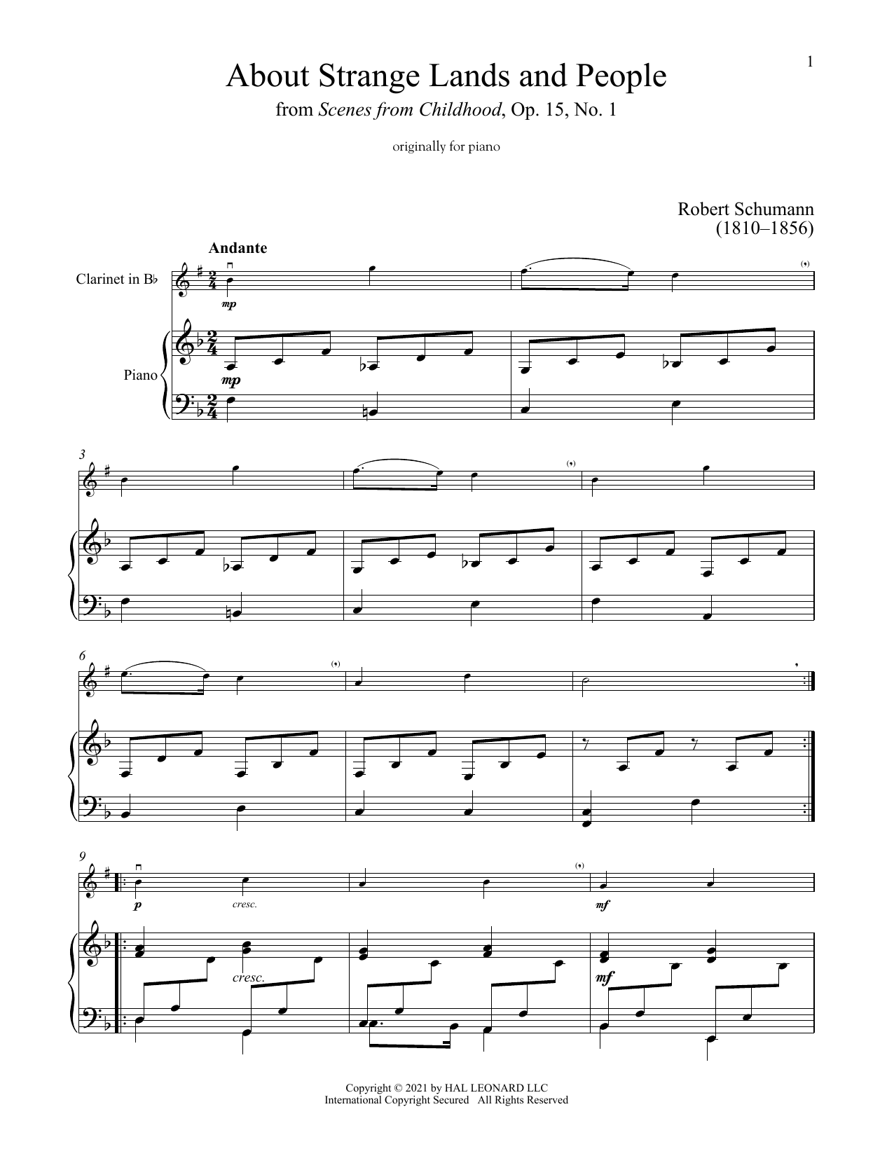 Product picture to: Of Strange Lands And People, Op. 15, No. 1