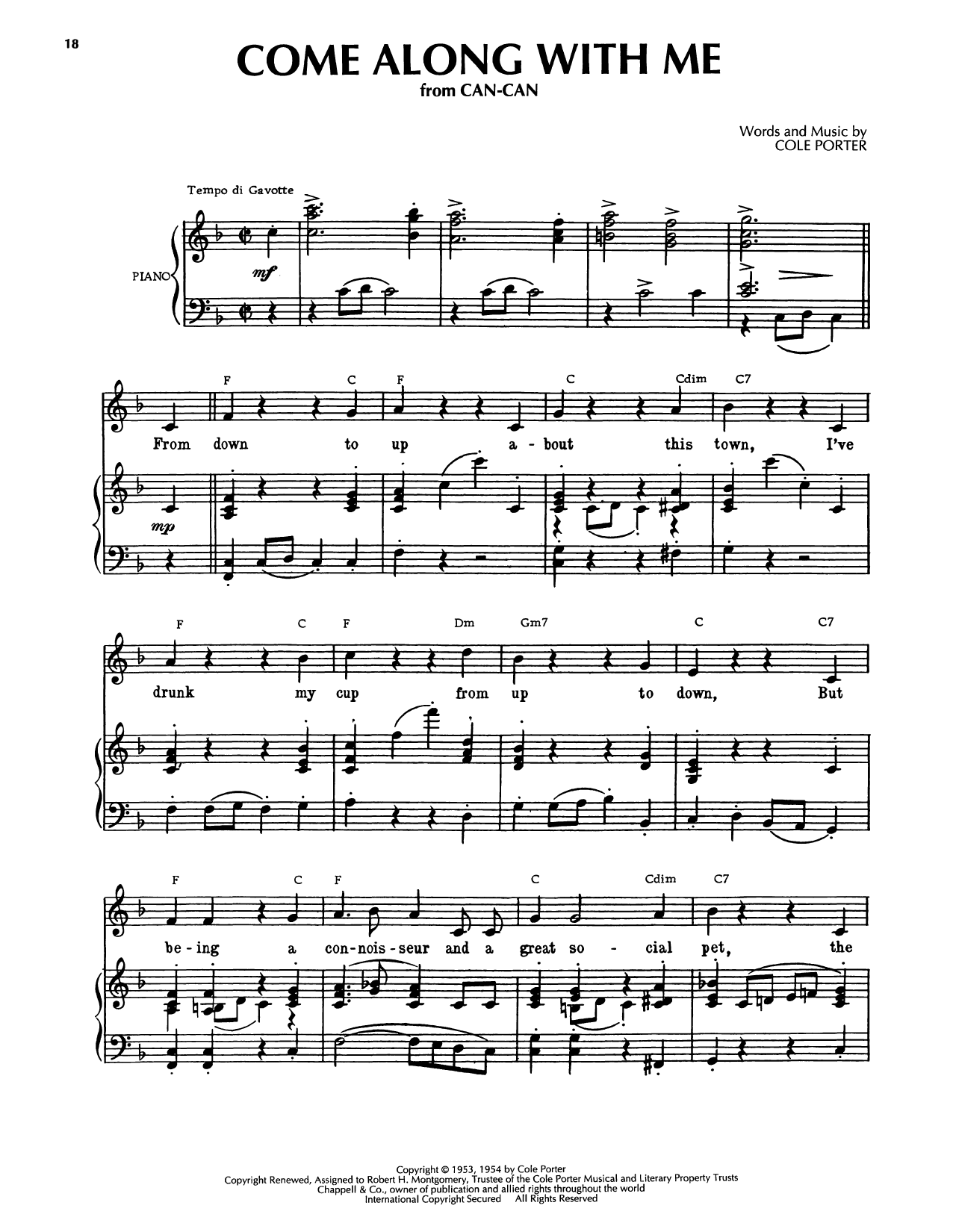 Produktgalerie: Seite 1 von 1 Come Along With Me (from Can-Can), Cole Porter, Gesang, Gitarre, Klavier