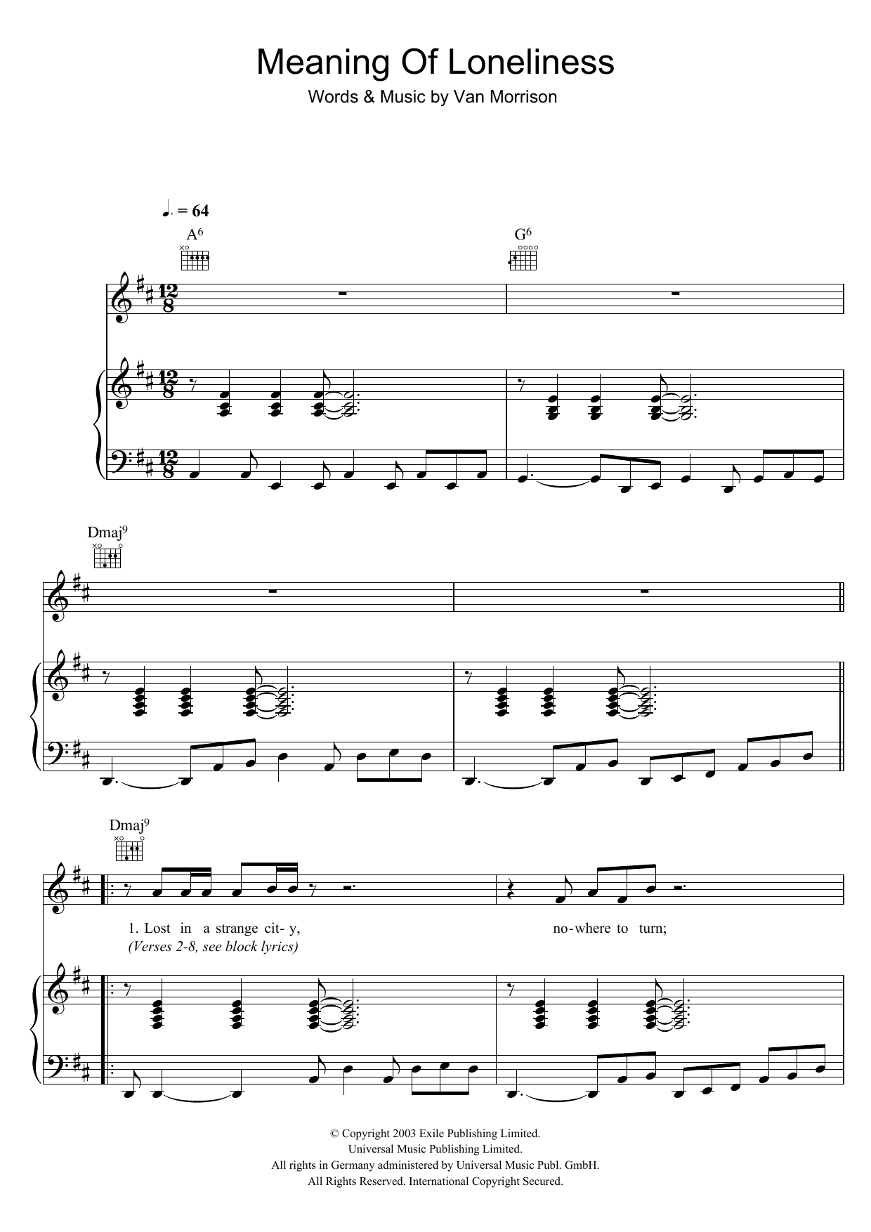 Produktgalerie: Seite 1 von 1 Meaning Of Loneliness, Van Morrison, Gesang, Gitarre, Klavier