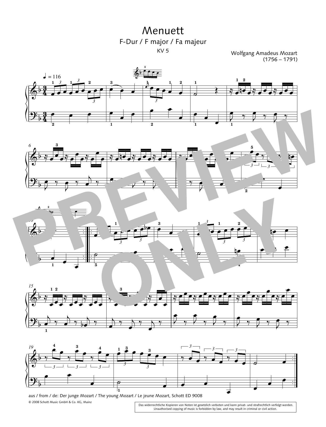 Product gallery: Page 1 of 1 Minuet in F major, Hans-Gunter Heumann