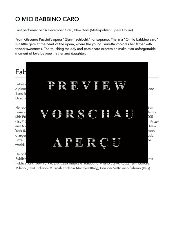 Produktgalerie: Seite 4 von 9 O Mio Babbino Caro, , (Horn in F und Klavier)