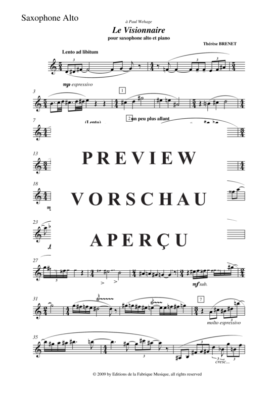 Product gallery: Page 11 of 12 Le Visionnaire , , (alto saxophone + piano)