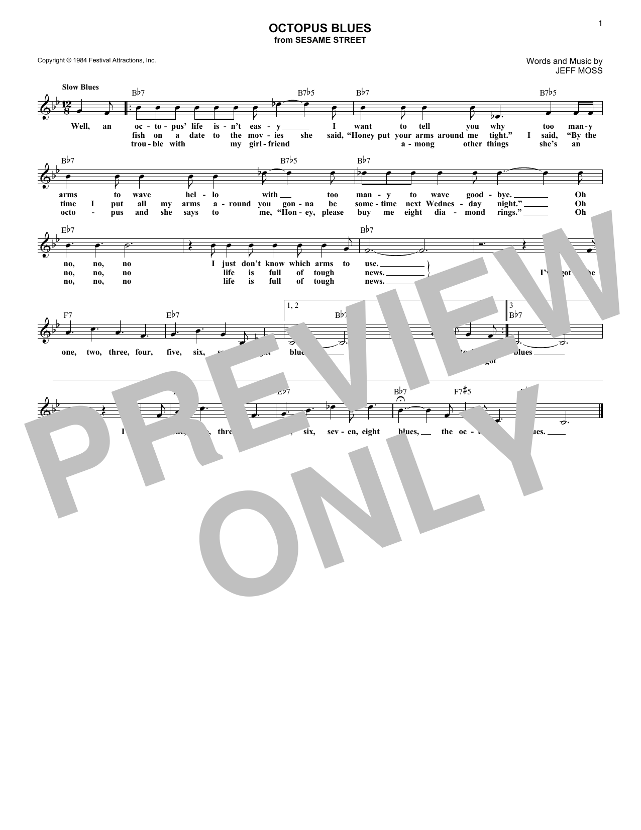 Produktbild zu: Octopus Blues (from Sesame Street)