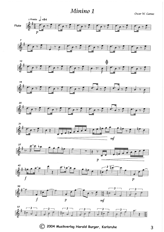 Produktbild zu:  Sechs Mininos für Flöte und Gitarre - 