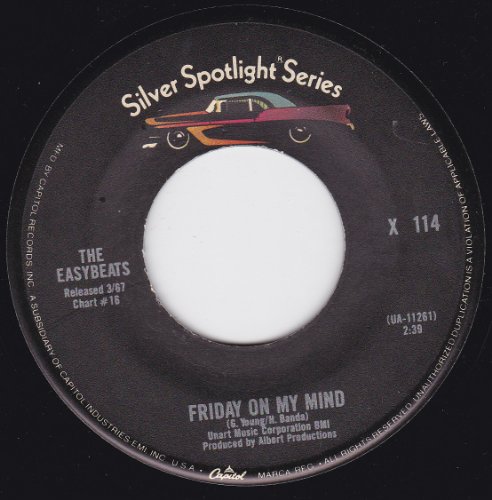 cover: Friday On My Mind, The Easybeats