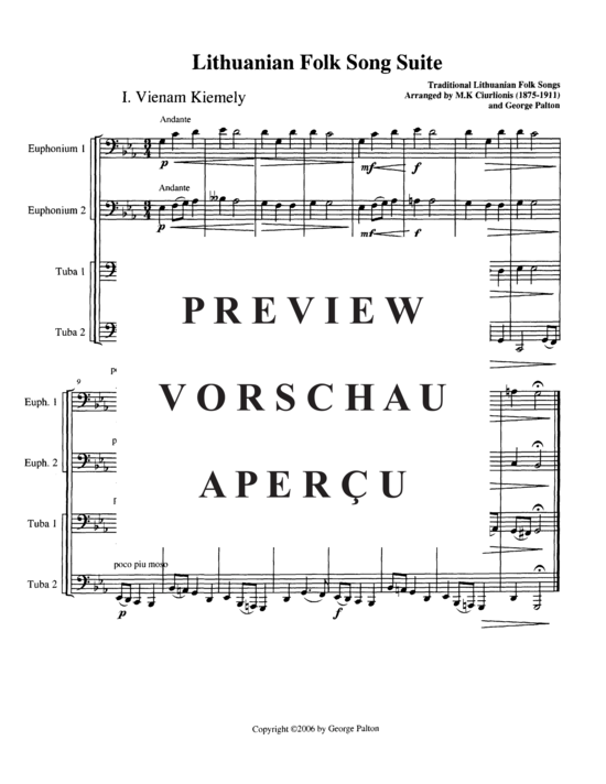 Product gallery: Page 3 of 16 Lithuanian Folk Song Suite , , (Tuba Quartett EETT)