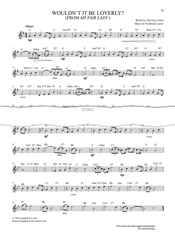 Product gallery: Page 1 of 1 Wouldn't It Be Loverly? (from 'My Fair Lady'), Frederick Loewe