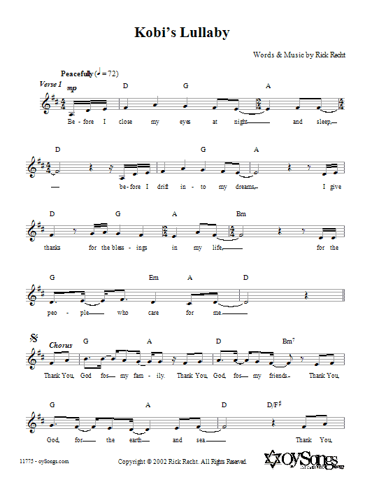 Product gallery: Page 1 of 1 Kobi's Lullaby, Rick Recht
