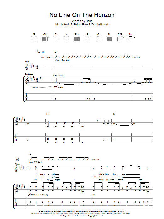 Produktgalerie: Seite 1 von 1 No Line On The Horizon, U2, Gitarre