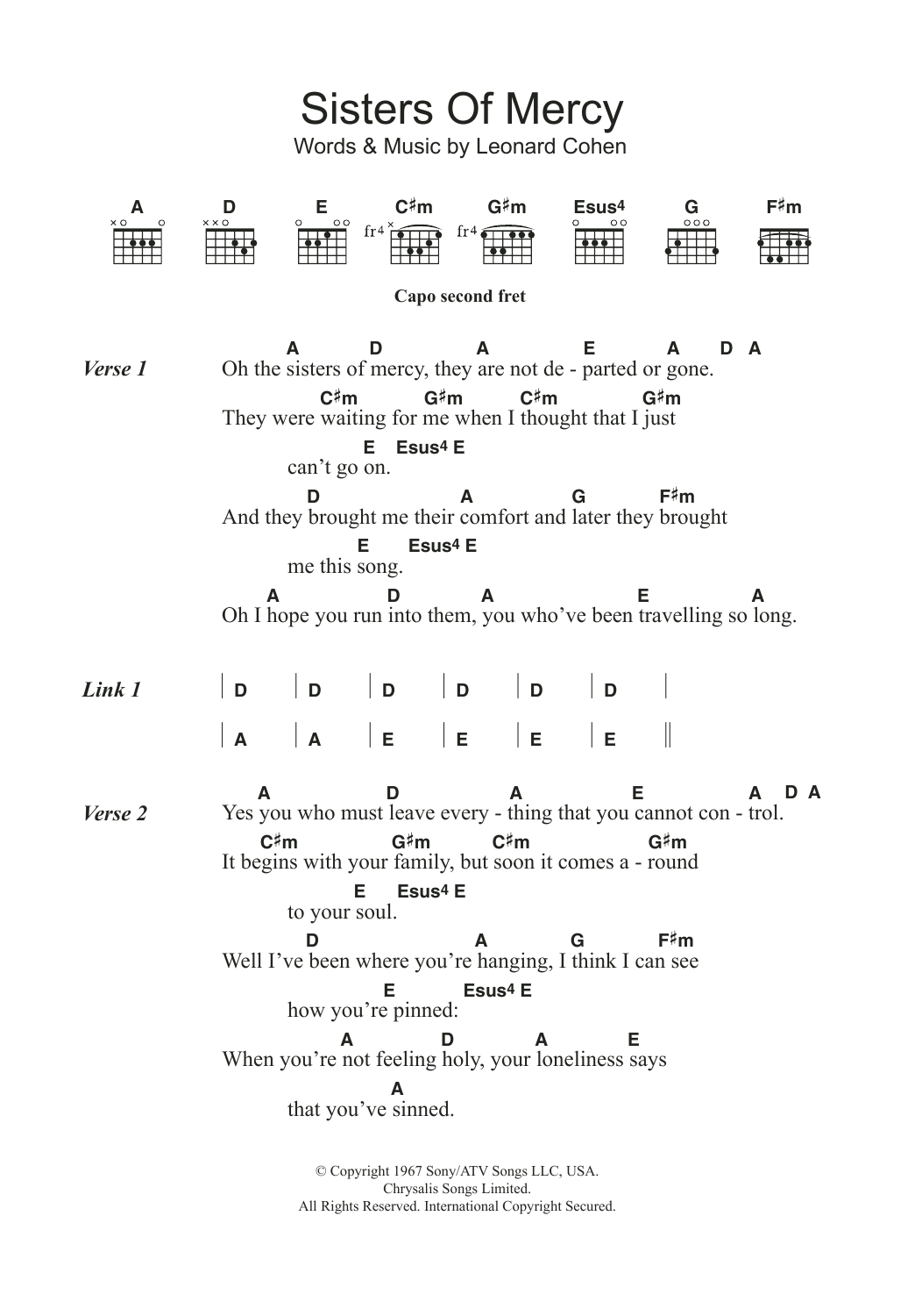 Produktgalerie: Seite 1 von 1 Sisters Of Mercy, Leonard Cohen, Gitarre