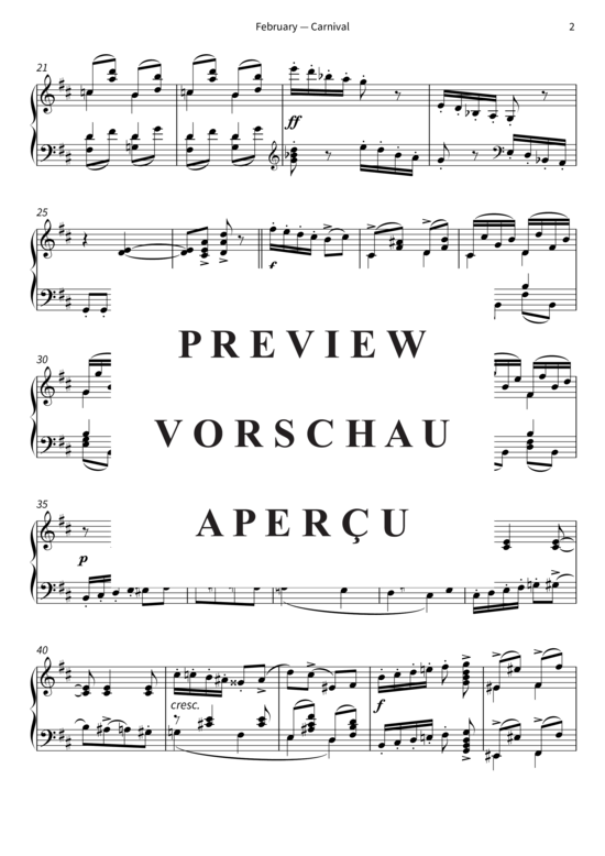 Product gallery: Page 5 of 10 February - Carnival - The Seasons, Op. 37b, No. 2 , , Piano Solo