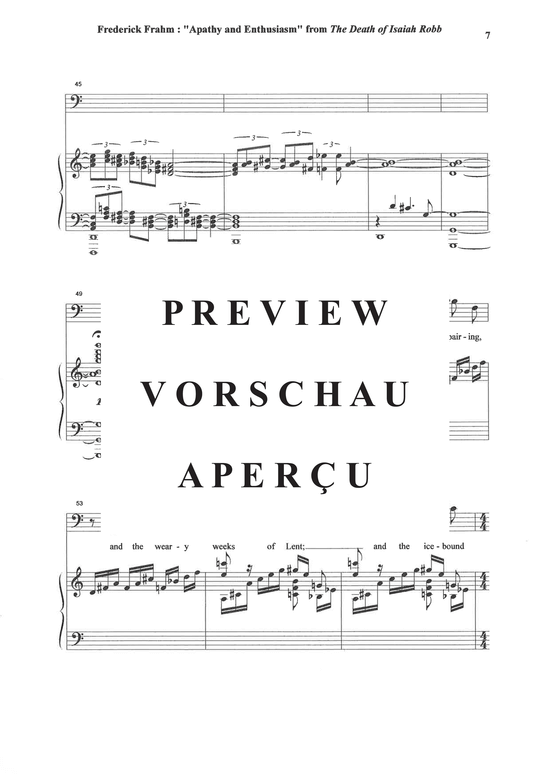 Product gallery: Page 8 of 13 Apathy et Enthusiasm from The Death of Isaiah Robb , , (baritone + piano)