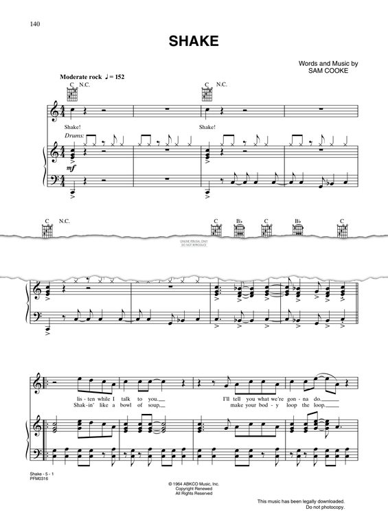 Produktgalerie: Seite 1 von 1 Shake, Sam Cooke, Gesang, Gitarre, Klavier