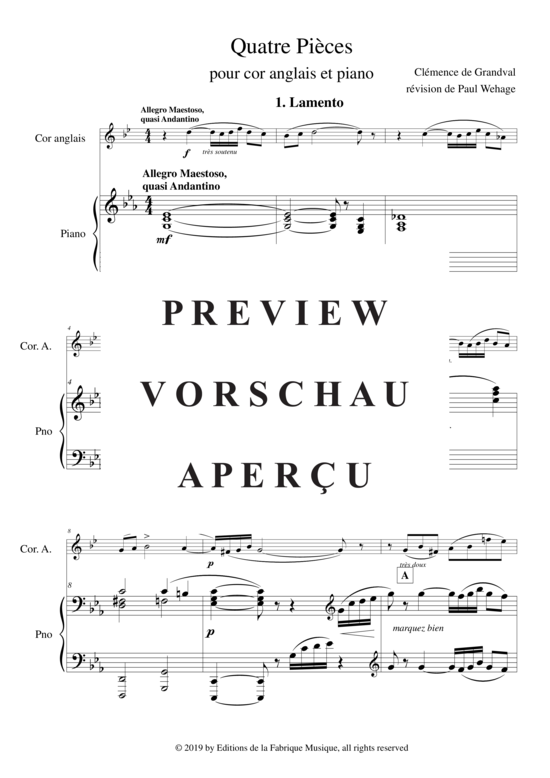 Produktgalerie: Seite 3 von 21 Quatre Pièces , , (Englischhorn + Klavier)