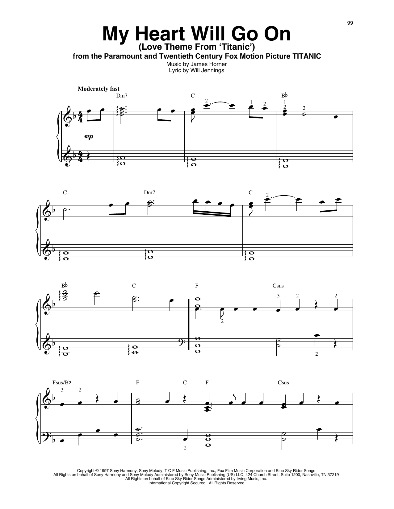 Produktgalerie: Seite 1 von 1 My Heart Will Go On (Love Theme from Titanic), Celine Dion, Harfe