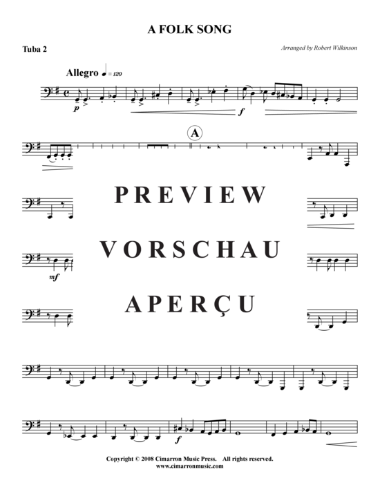 Product gallery: Page 15 of 16 A Folk Song , , (Tuba Quartet: 2x Baritone, 2xTuba)