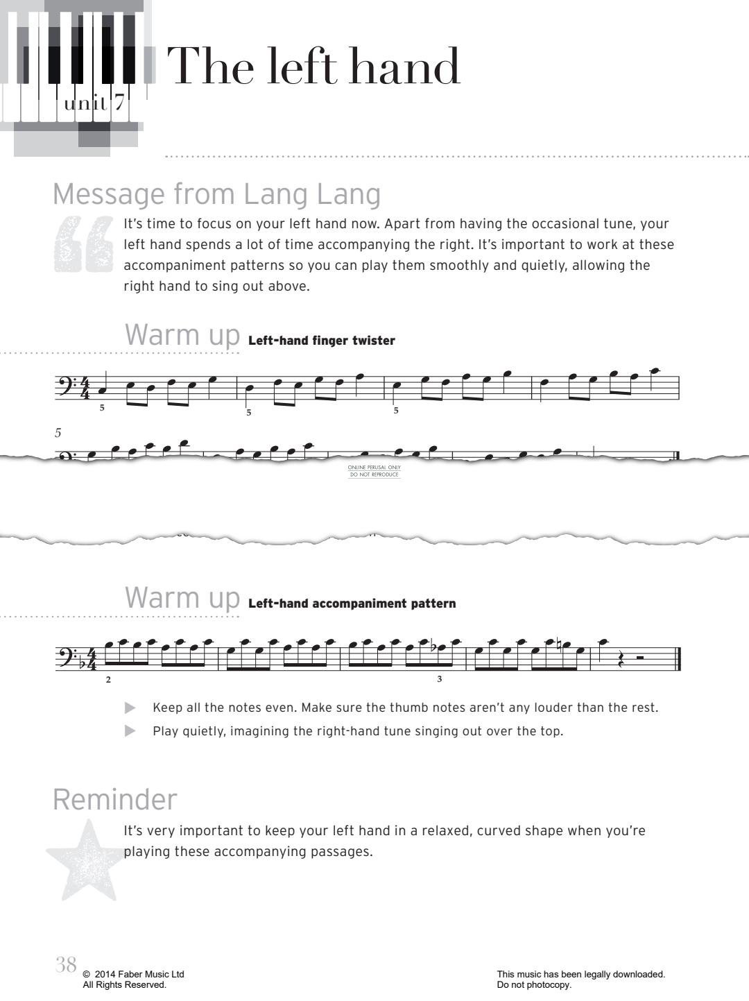 Produktgalerie: Seite 1 von 1 Warm Up – The Left Hand, Lang Lang, Klavier