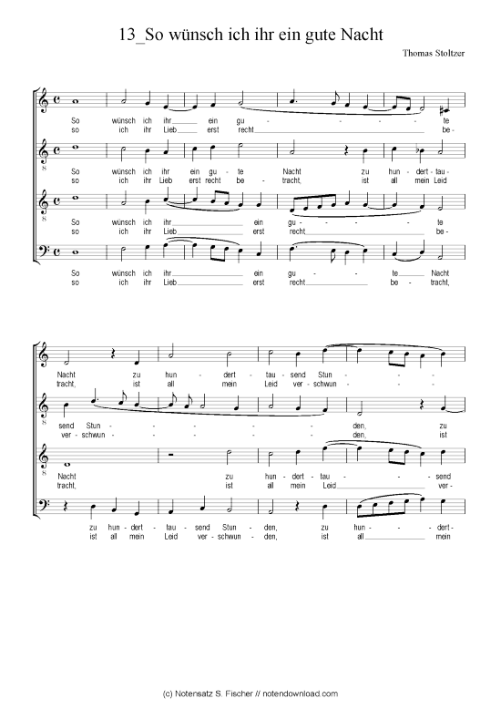 Produktbild zu: So wünsch ich ihr ein gute Nacht Thomas Stoltzer (1450-1526)