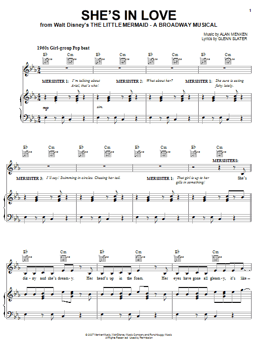 Produktbild zu: She's In Love (from The Little Mermaid: A Broadway Musical)
