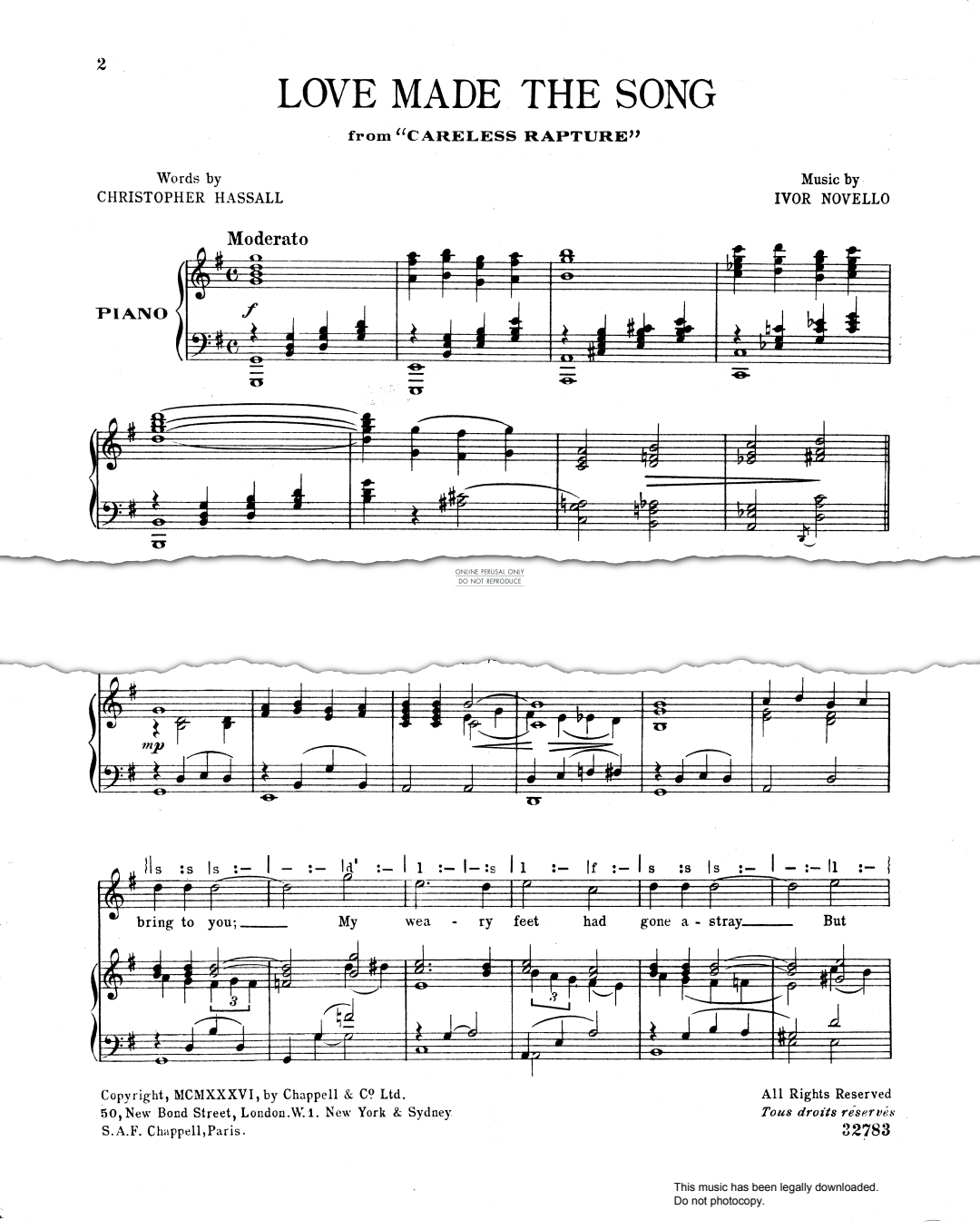 Produktbild zu: Love Made The Song (from 'Caresless Rapture')
