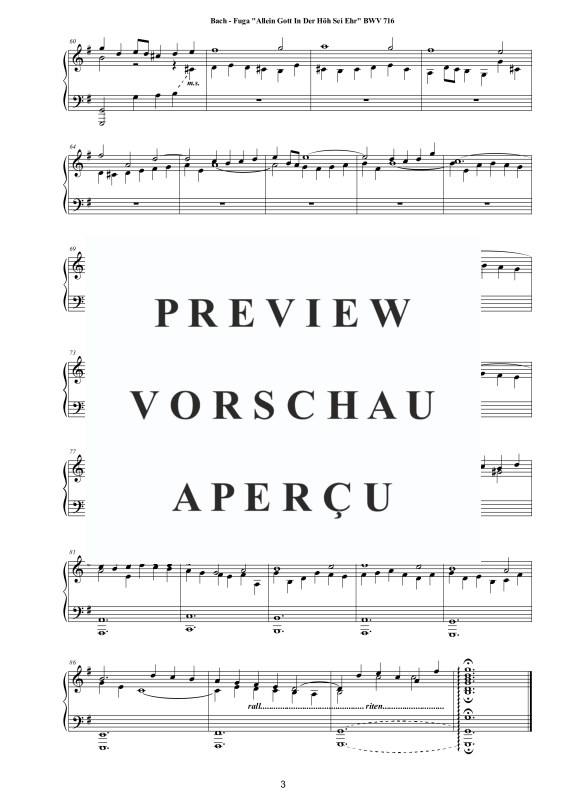 Produktgalerie: Seite 4 von 5 Fuga on (Allein Gott In Der Höh Sei Ehr) BWV 716, , Klavier Solo