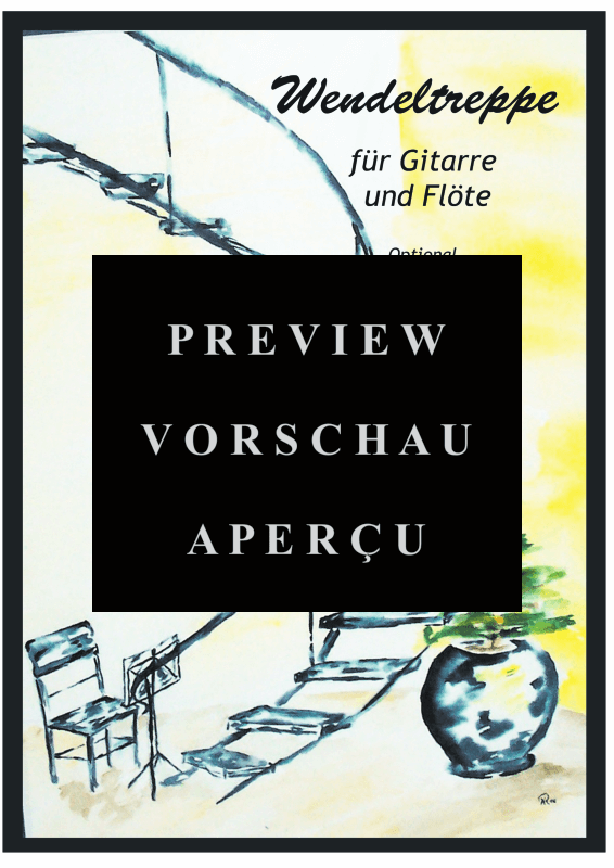 gallery: Wendeltreppe, , Gemischtes Ensemble für Flöte, 2 Gitarren und Cello - Partitur