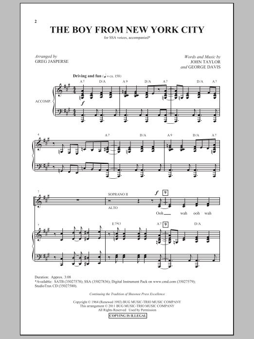 Product gallery: Page 1 of 1 The Boy From New York City, Greg Jasperse