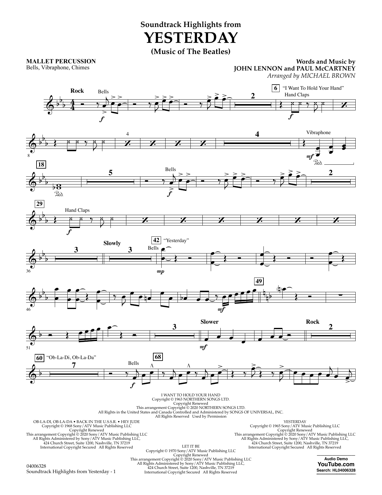 Produktgalerie: Seite 1 von 1 Highlights from Yesterday (Music Of The Beatles) (arr. Michael Brown) - Mallet Percussion, The Beatles, Ensemble