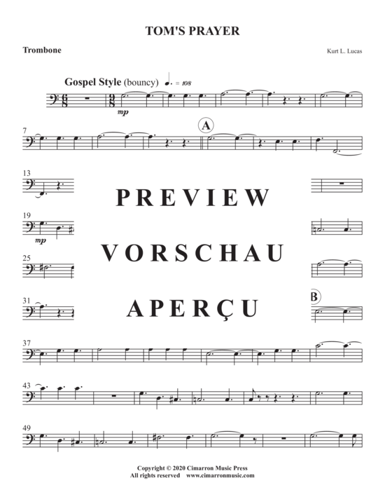 Produktgalerie: Seite 14 von 17 Tom´s Prayer , , (Blechbläser Quintett)