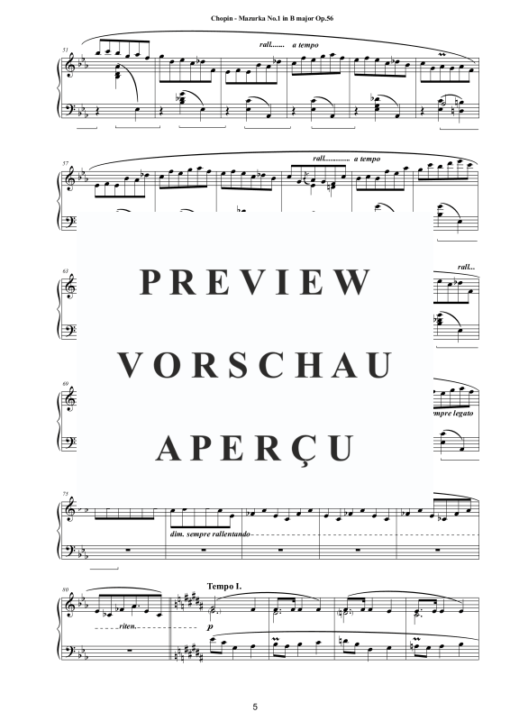 Produktgalerie: Seite 6 von 11 3 Mazurkas Op. 56 für Klavier - Vollständige Partituren, , Klavier Solo
