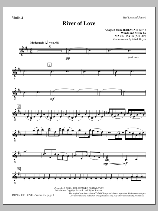 Produktbild zu: River Of Love - Violin 2