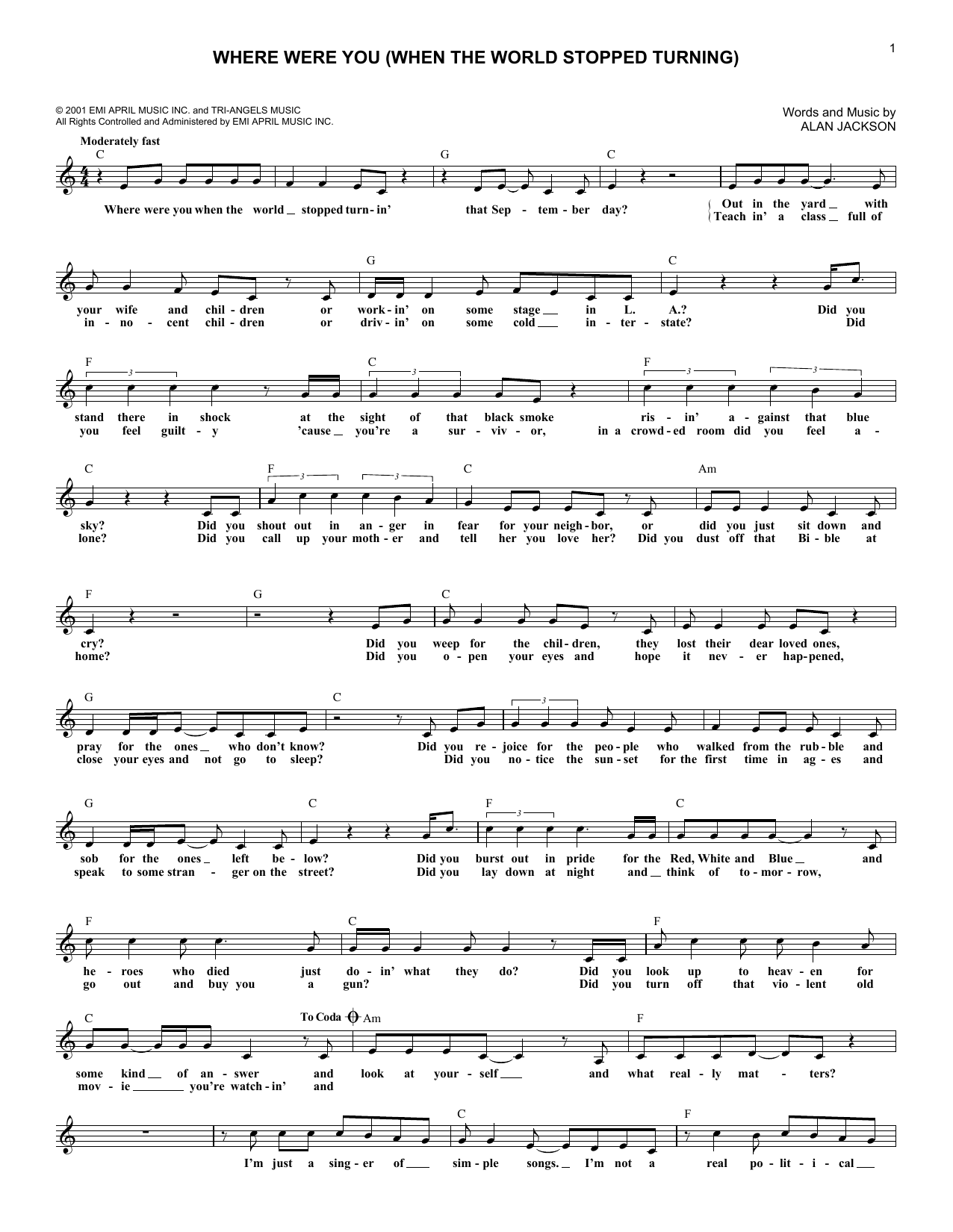 Produktbild zu: Where Were You (When The World Stopped Turning)