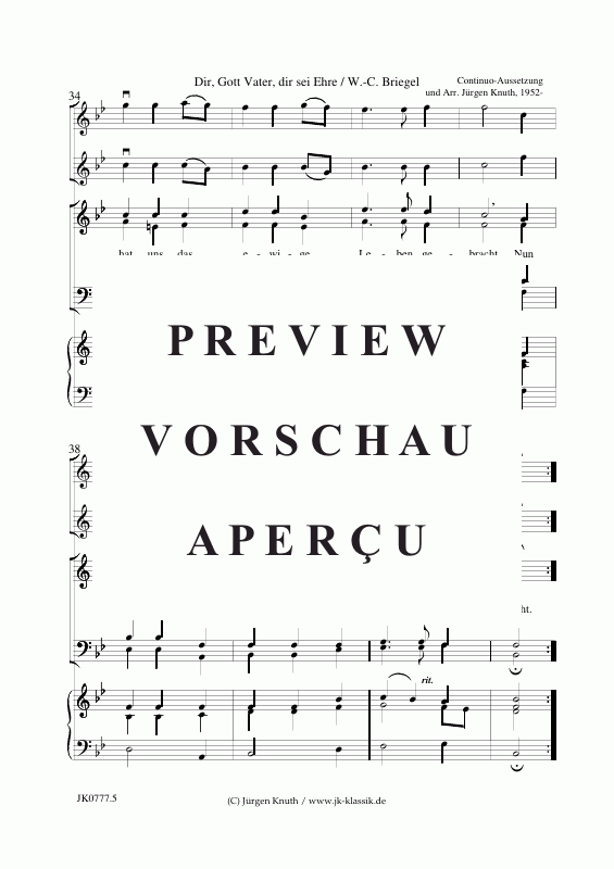 Produktgalerie: Seite 6 von 11 Dir, Gott Vater, dir sei Ehre (kl.Kantate), , Gemischter Chor + Streicher