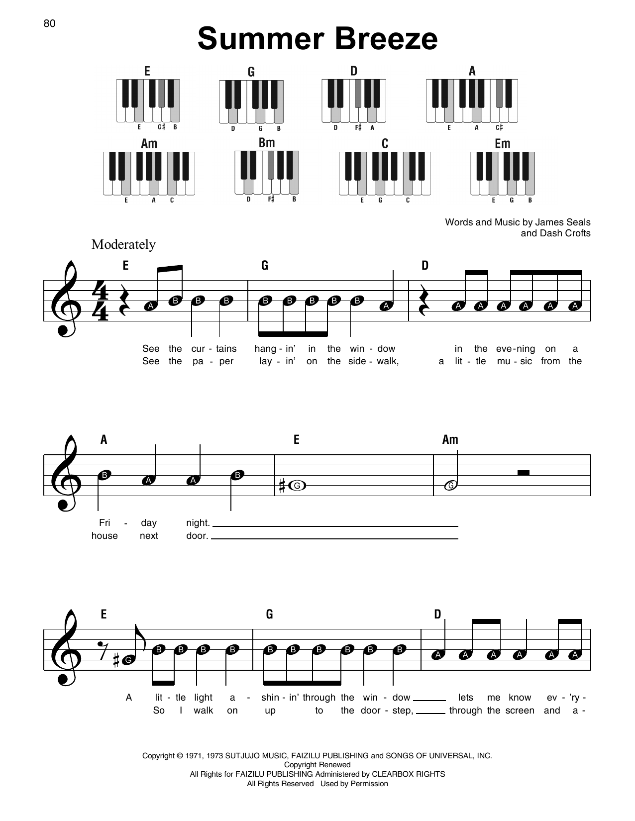 Produktgalerie: Seite 1 von 1 Summer Breeze, Seals & Crofts, Klavier