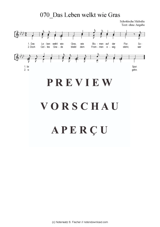 Product picture to: Das Leben welkt wie Gras Schottische Melodie