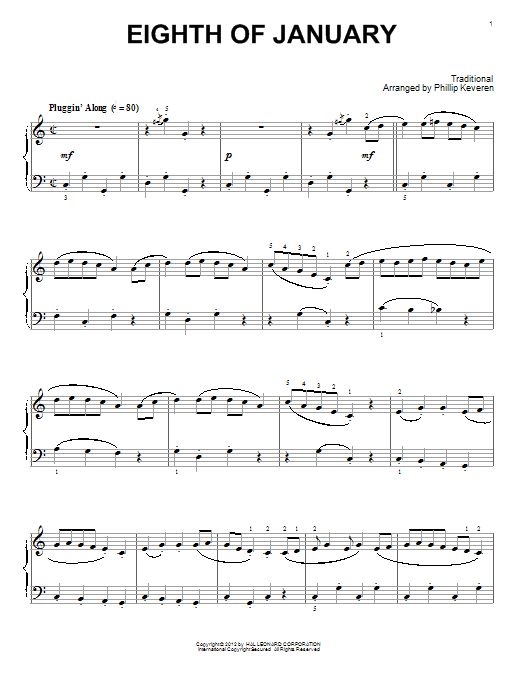 Product picture to: Eighth Of January (arr. Phillip Keveren)