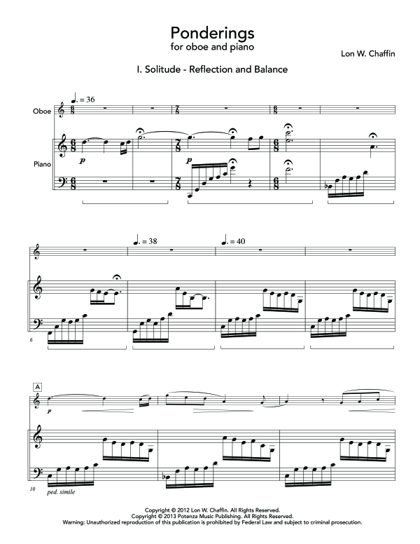 Produktgalerie: Seite 1 von 11 Ponderings, , (Oboe und Klavier)