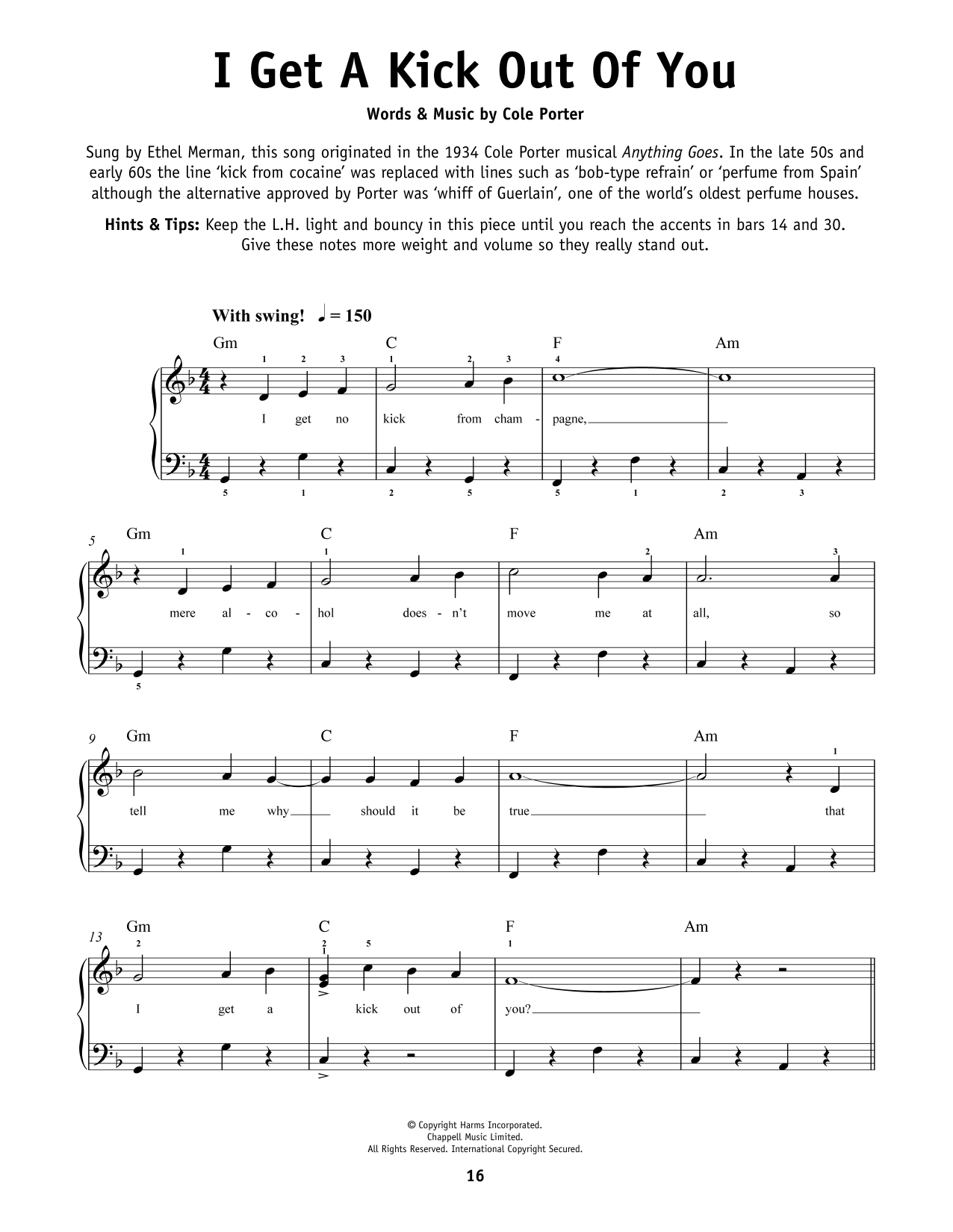 Produktgalerie: Seite 1 von 1 I Get A Kick Out Of You, Frank Sinatra, Klavier