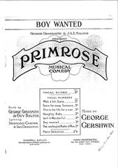 cover: Boy Wanted (from 'Primrose'), George Gershwin