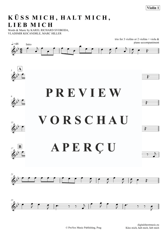 Produktgalerie: Seite 7 von 11 Küss Mich, Halt Mich, Lieb Mich, Egli, Beatrice, (Violinen Trio + Klavier)