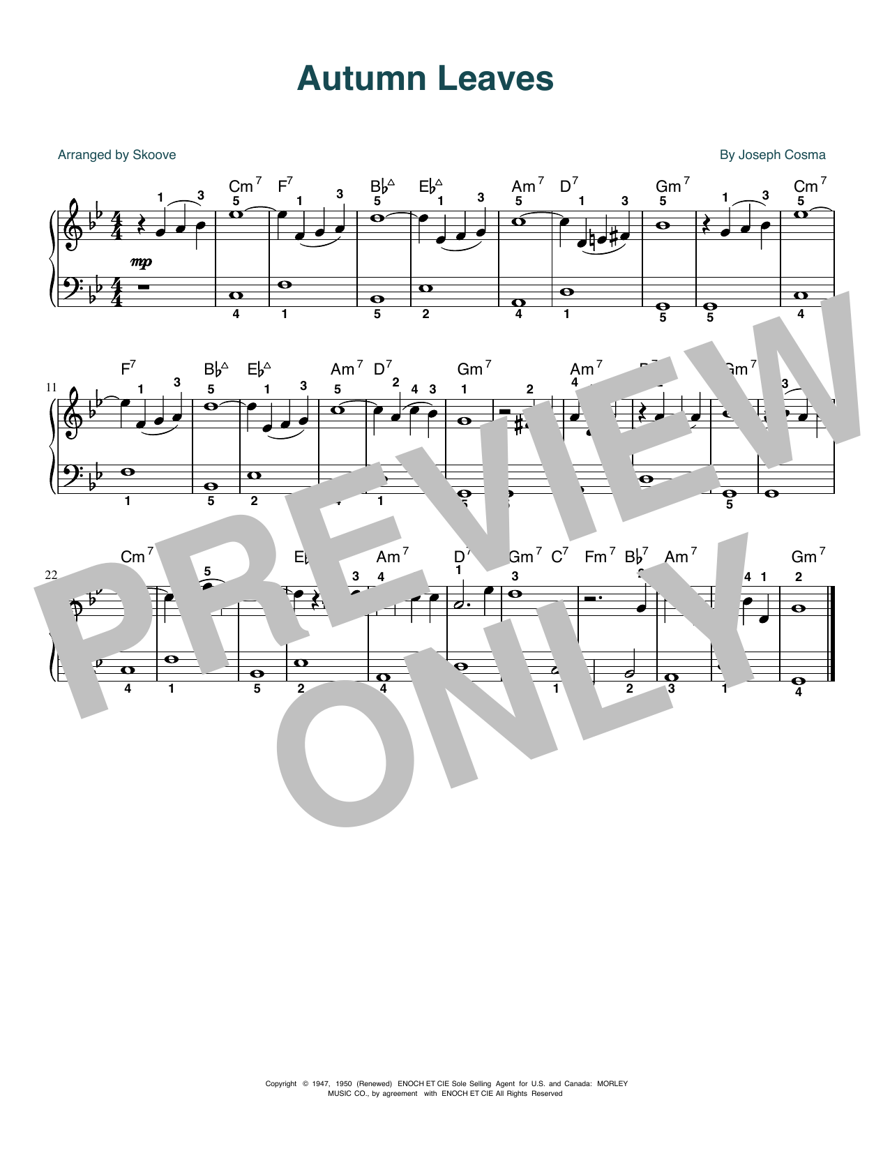 Produktbild zu: Autumn Leaves (arr. Skoove)
